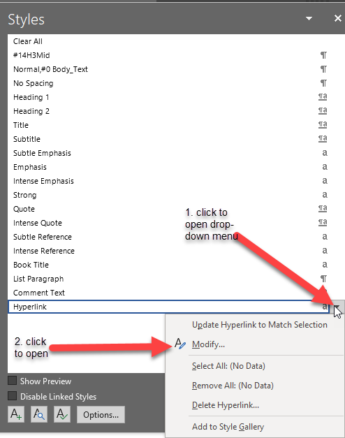 modify hyperlink